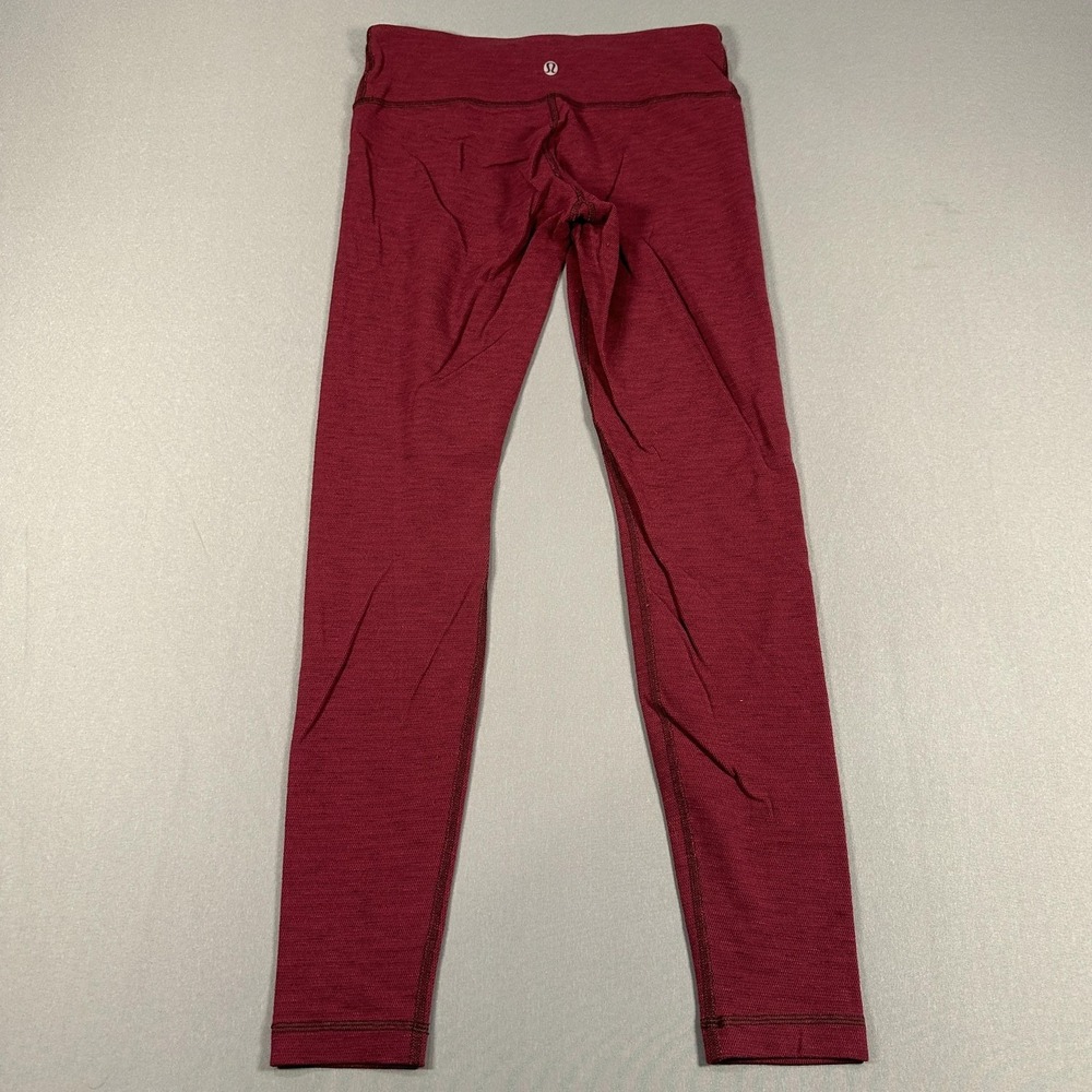 Lululemon Leggings Womens 8 Red High Rise Ankle Yoga Athletic Stretch Gym - Picture 9 of 9